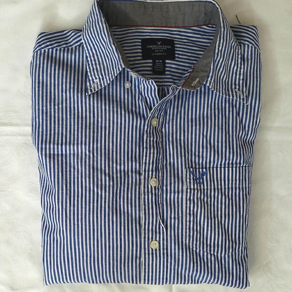 AMERICAN EAGLE OUTFITTERS Men's Pinstripe Shirt